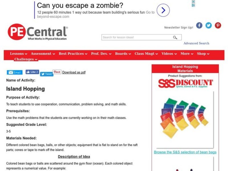 Island Hopping Lesson Plan