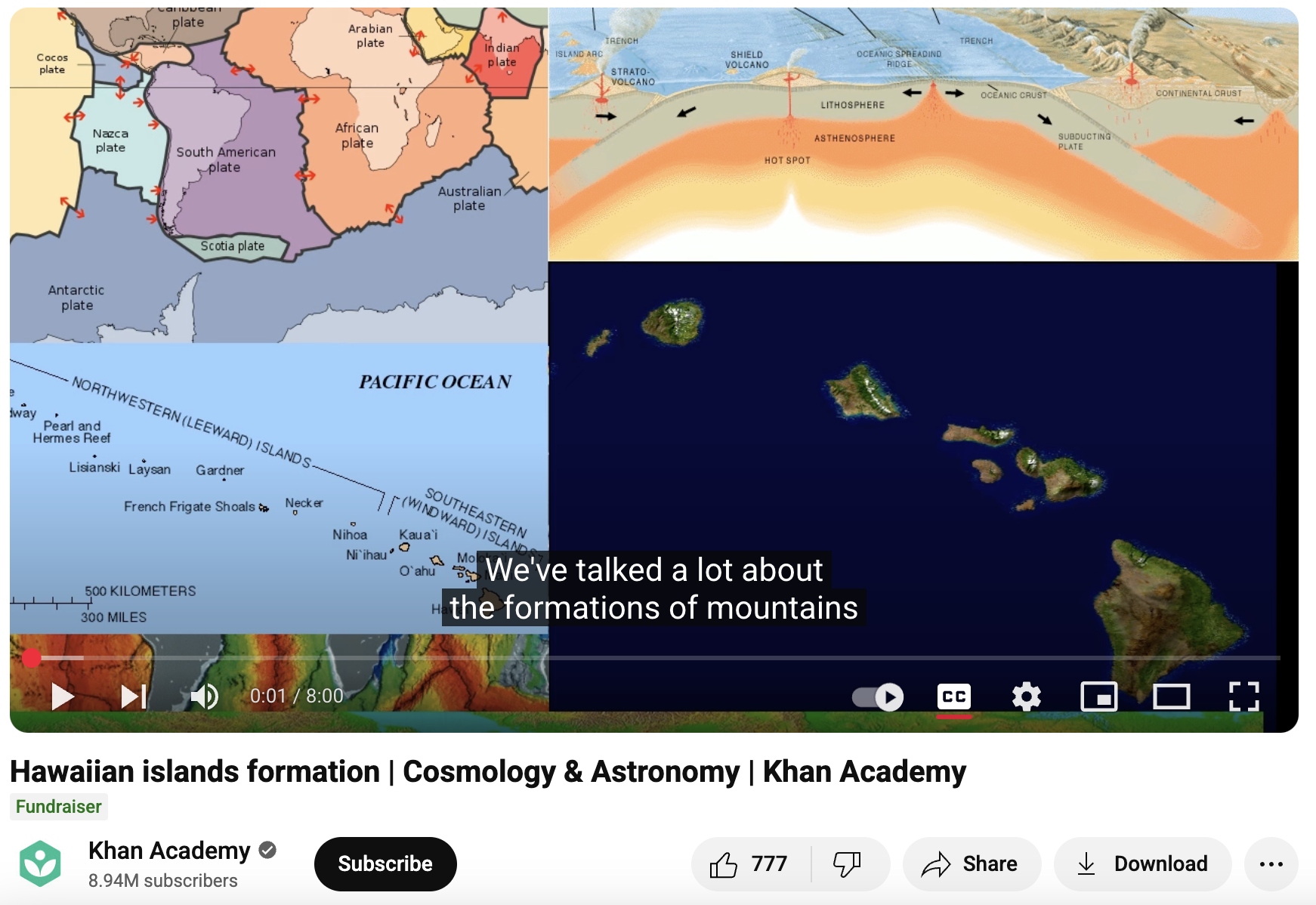 Hawaiian Islands Formation, Cosmology and Astronomy Instructional Video