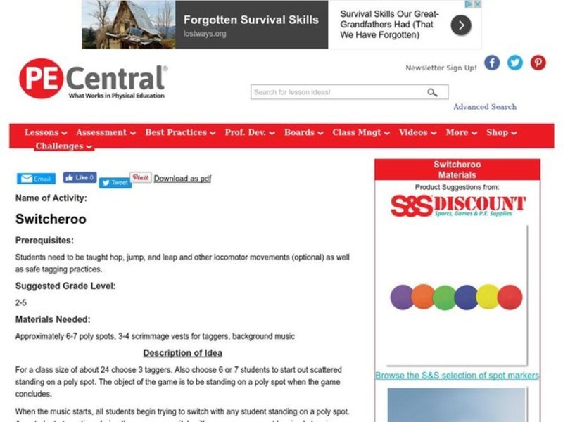 Switcheroo Lesson Plan