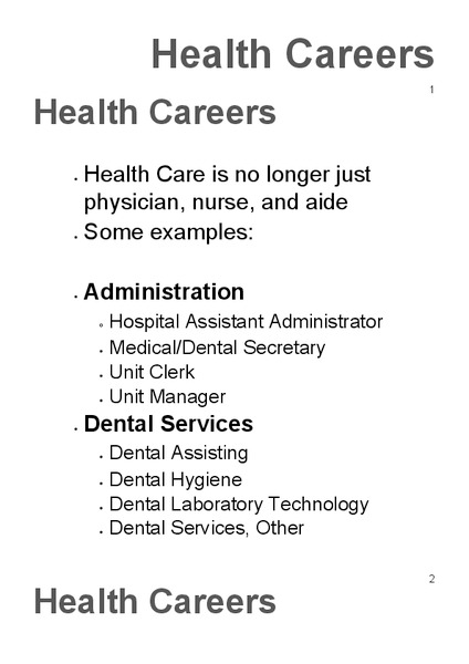 Health Careers PPT