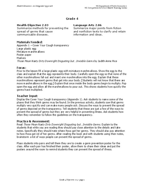 Health Education: Germs Lesson Plan