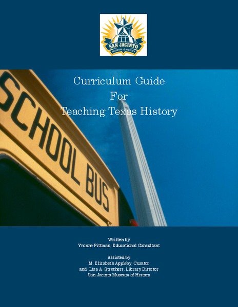 Curriculum Guide For Teaching Texas History Unit Plan