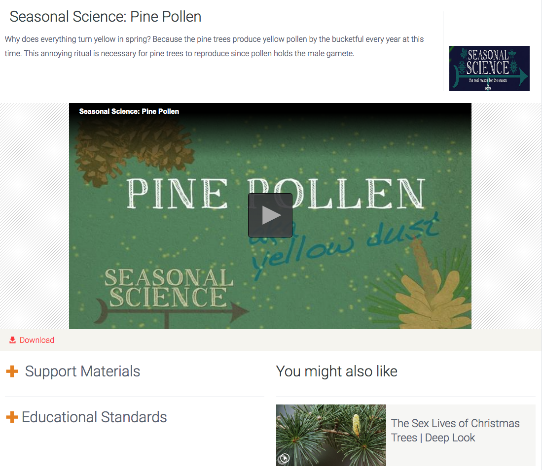 Seasonal Science: Pine Pollen Instructional Video