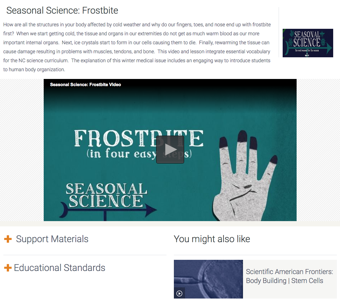 Seasonal Science: Frostbite Instructional Video