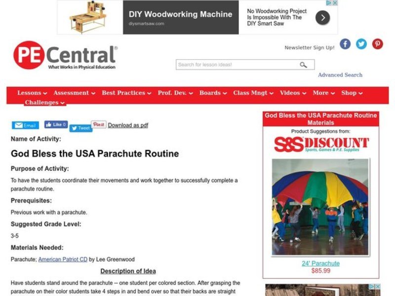 God Bless the USA Parachute Routine Lesson Plan