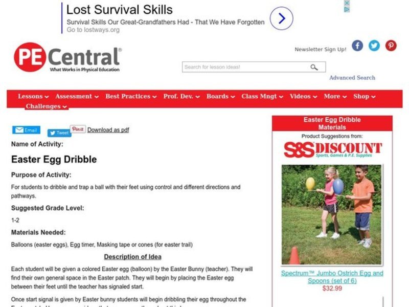 Easter Egg Dribble Lesson Plan