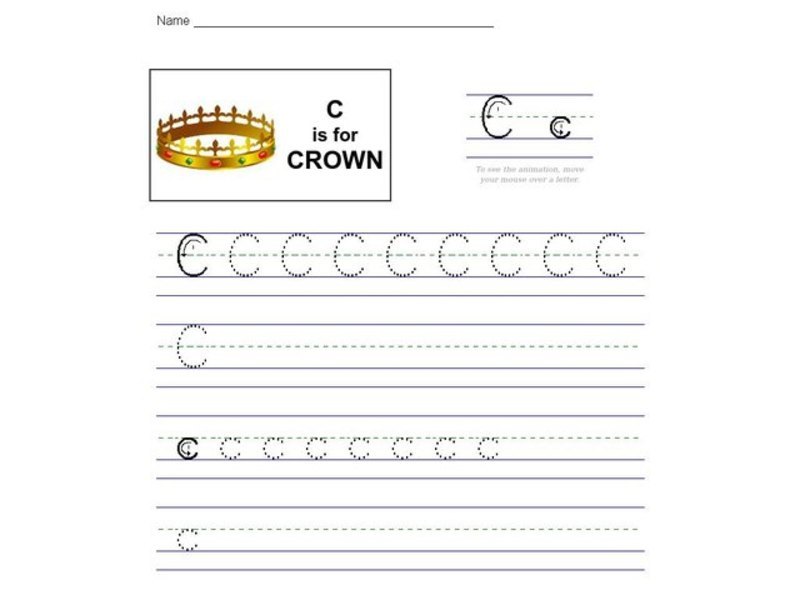 Handwriting: The Letter C Worksheet
