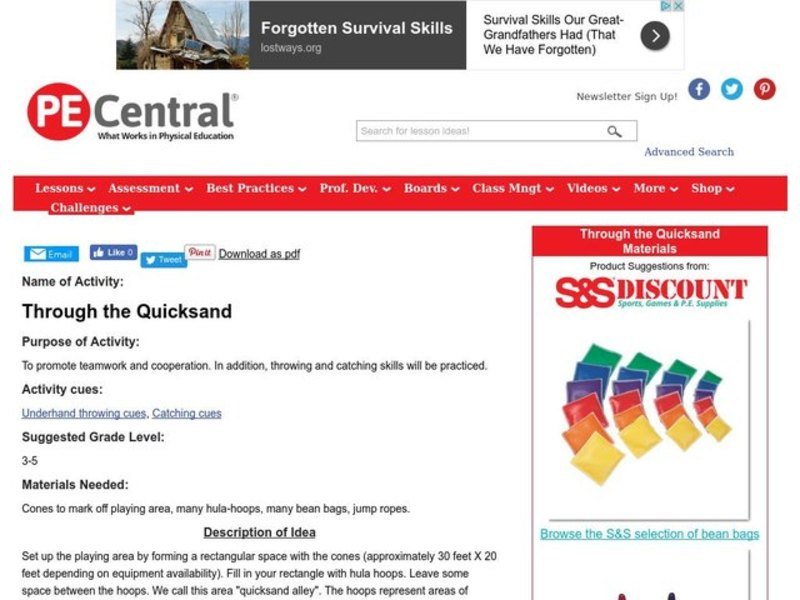 Through the Quicksand Lesson Plan