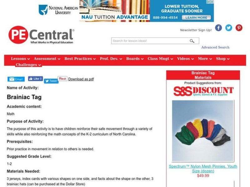 Brainiac Tag Lesson Plan