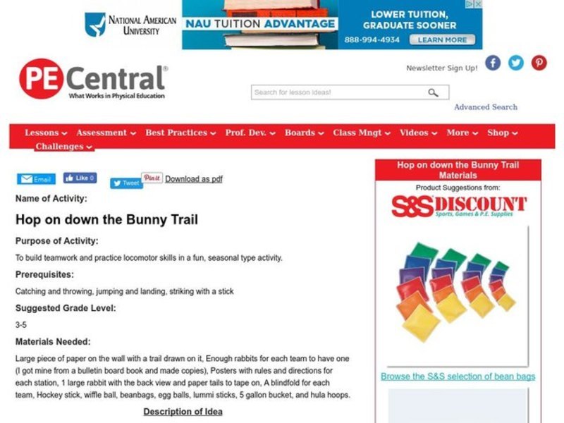 Hop on Down the Bunny Trail Lesson Plan
