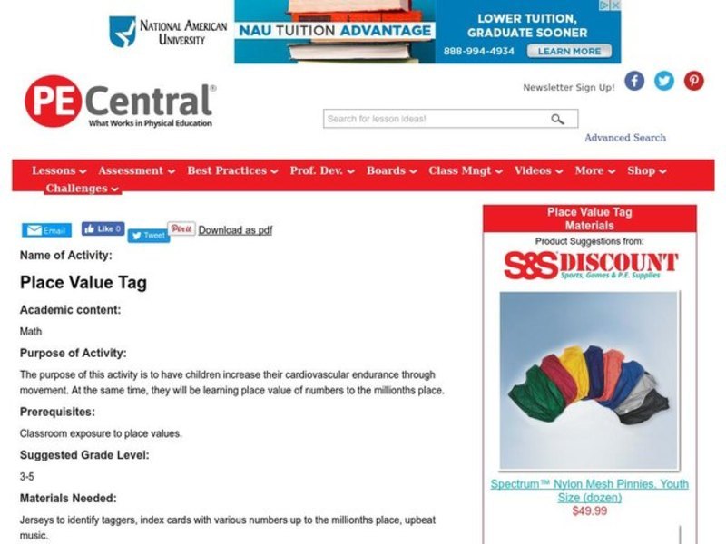 Place Value Tag Lesson Plan