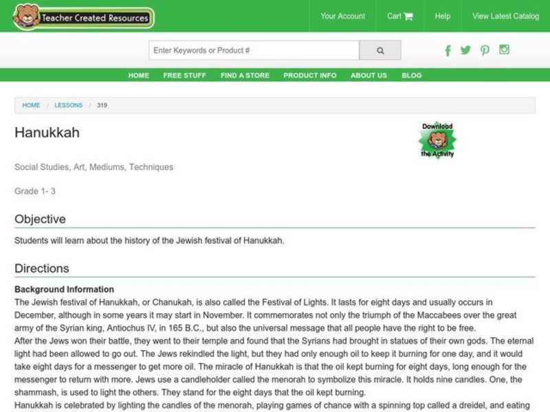 Hanukkah Lesson Plan