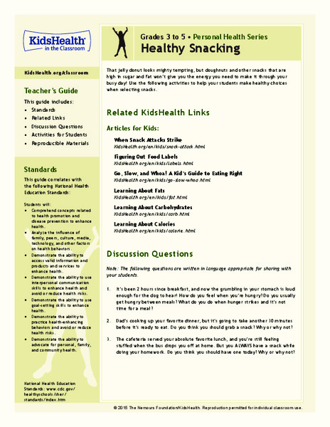 Healthy Snacking: Grades 3-5 Lesson Plan