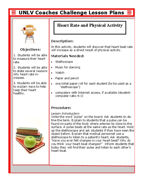 Heart Rate and Physical Activity Lesson Plan