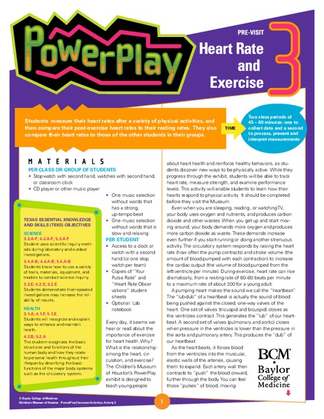 Heart Rate and Exercise Lesson Plan