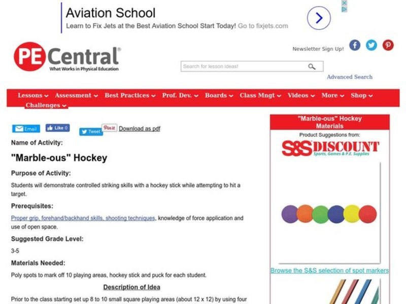 "Marble-ous" Hockey Lesson Plan