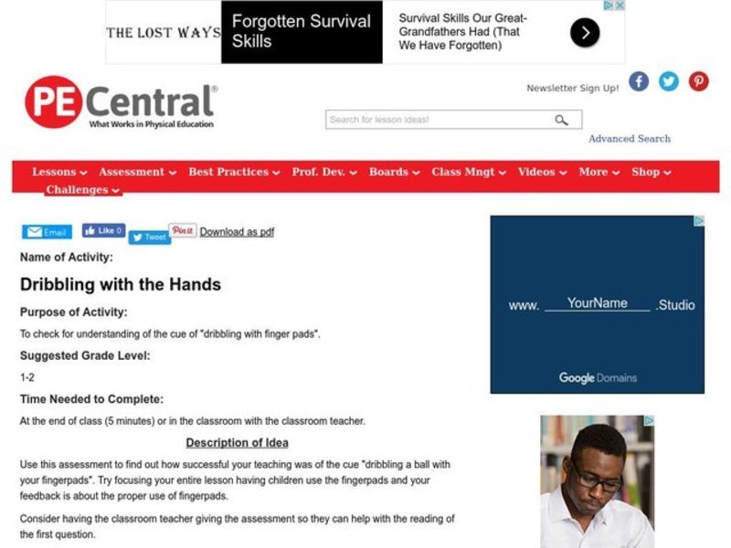 Dribbling with the Hands Lesson Plan