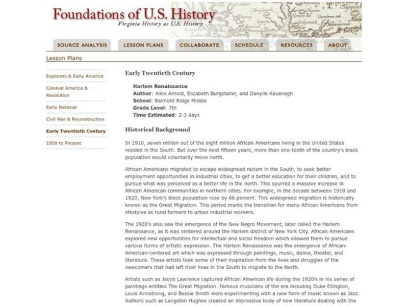 Harlem Renaissance Lesson Plan