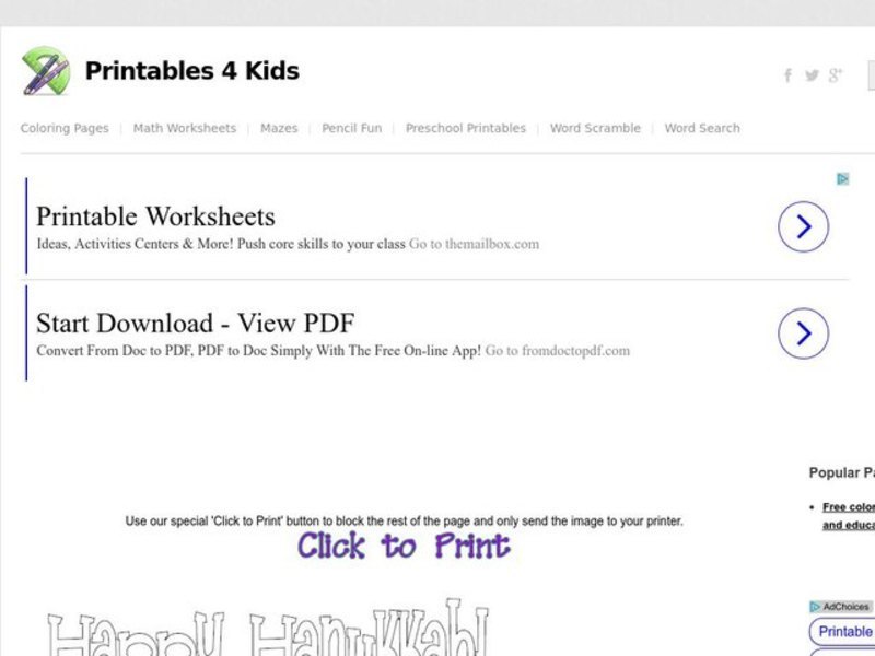 Happy Hanukkah! Worksheet