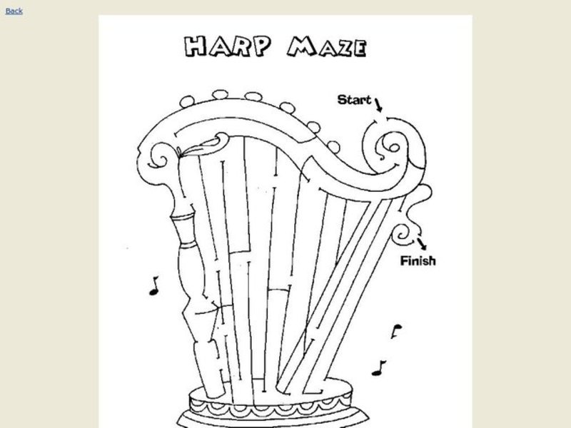 Harp Maze Worksheet