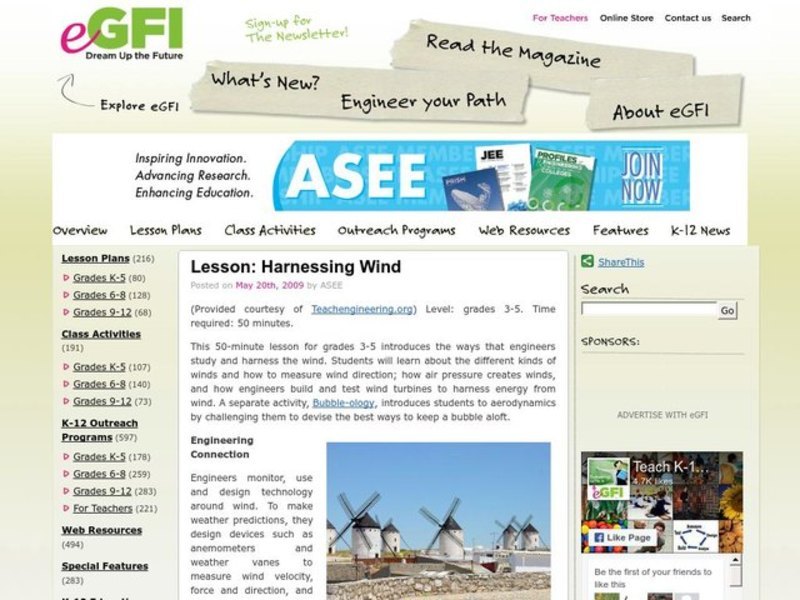Harnessing Wind Lesson Plan