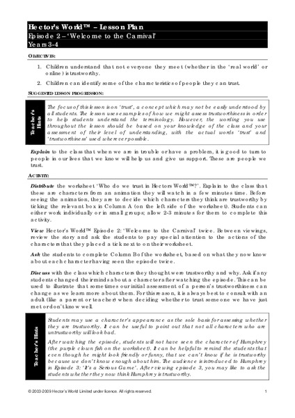 Hector's World Lesson Plan