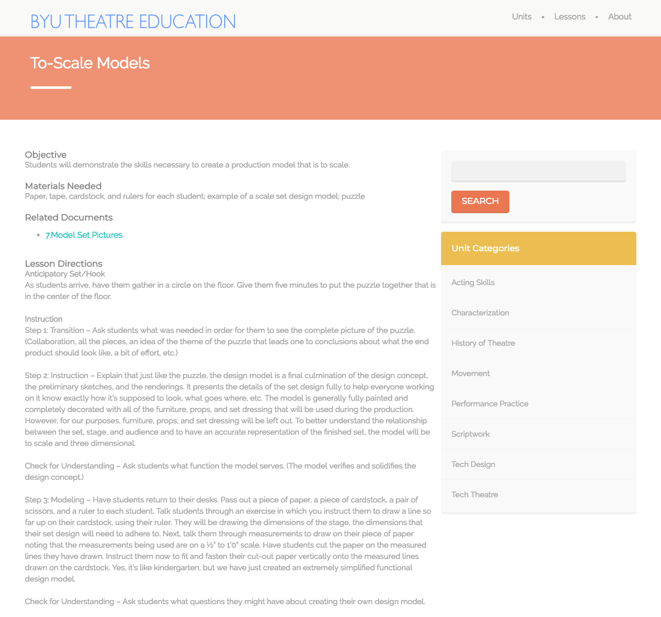 To-Scale Models Lesson Plan
