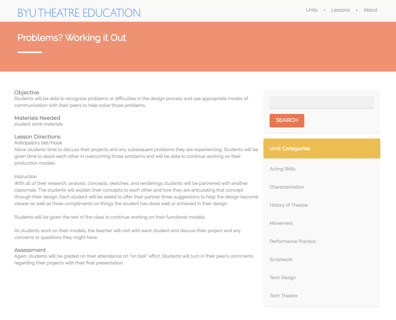 Problems? Working it Out Lesson Plan