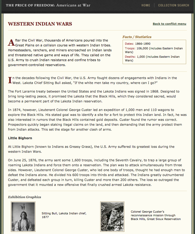 Western Indian Wars Website