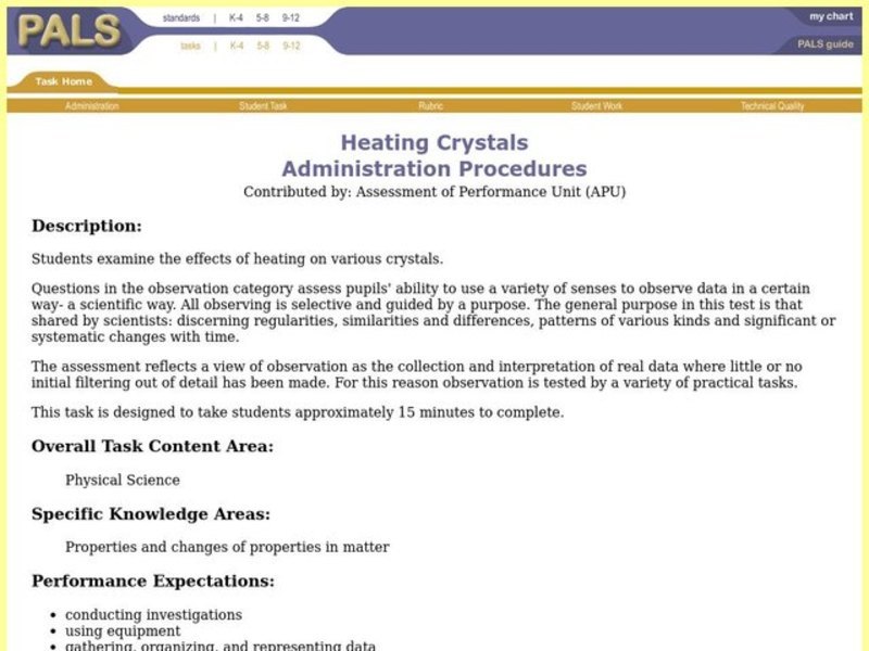 Heating Crystals Lesson Plan