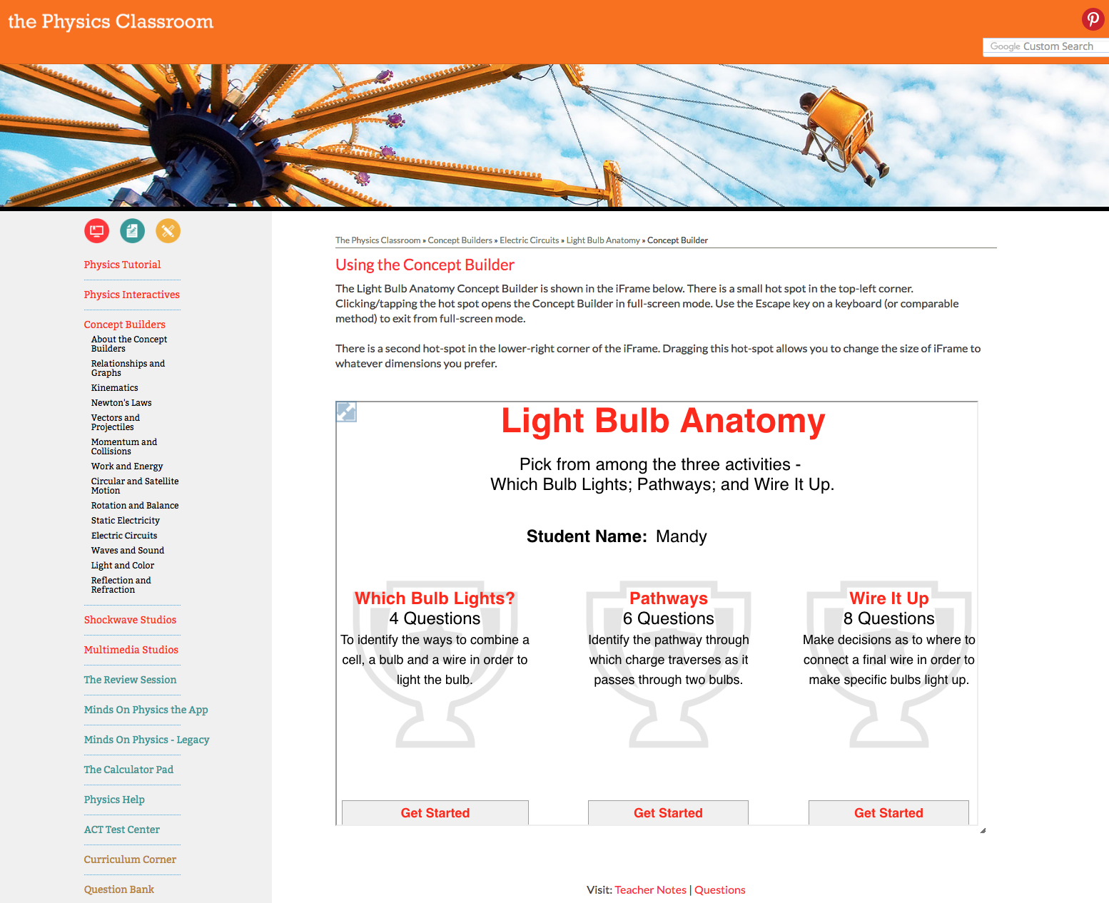 Light Bulb Anatomy Interactive