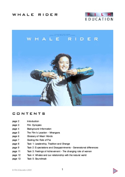 Whale Rider Lesson Plan