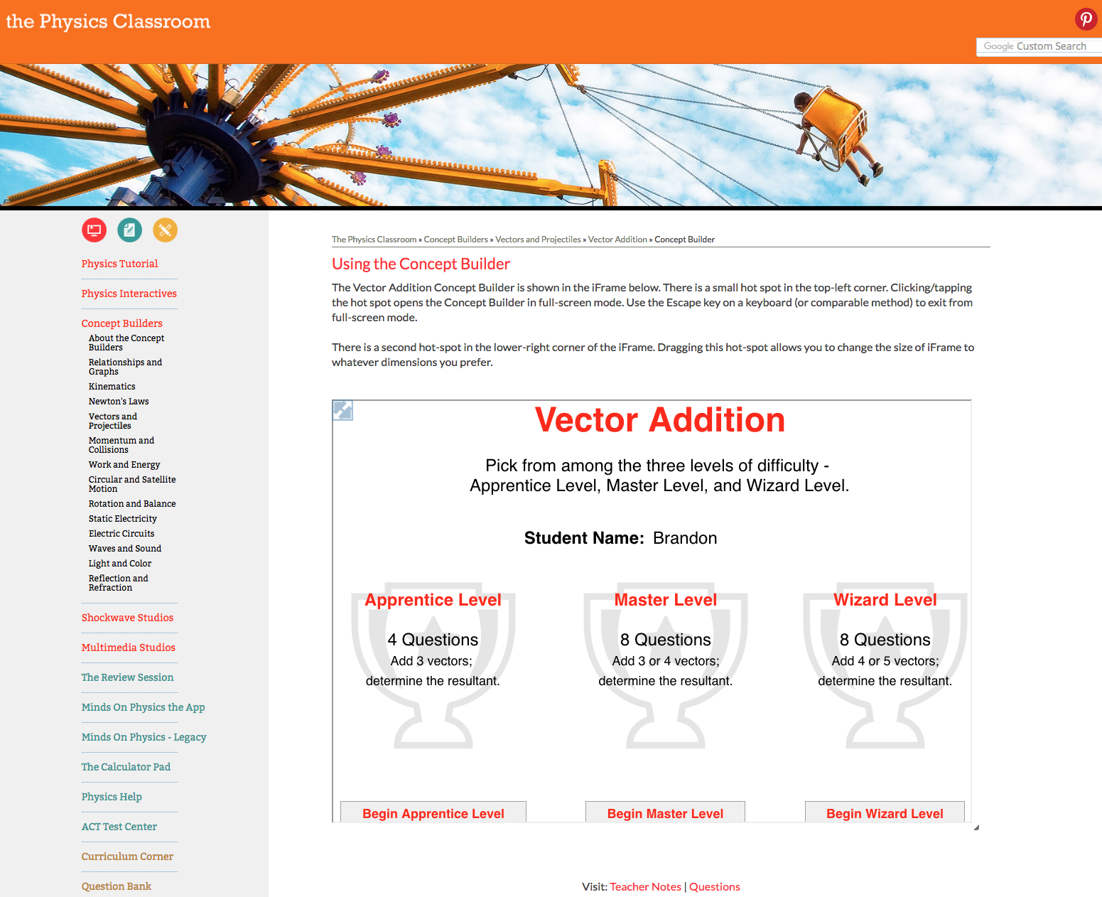 Vector Addition Interactive