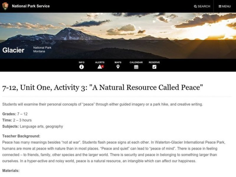 A Natural Resource Called Peace Activity