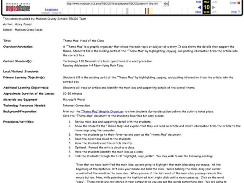 Head of the Class Lesson Plan