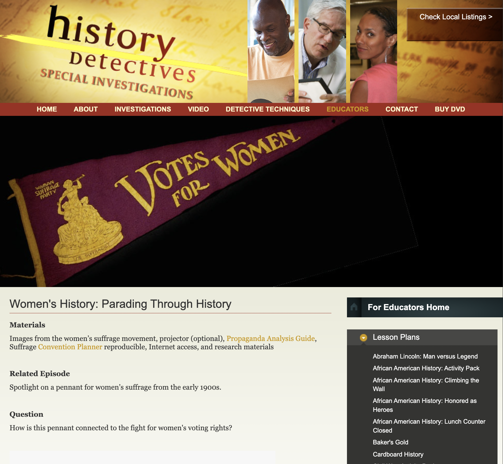 Women's History: Parading Through History Lesson Plan