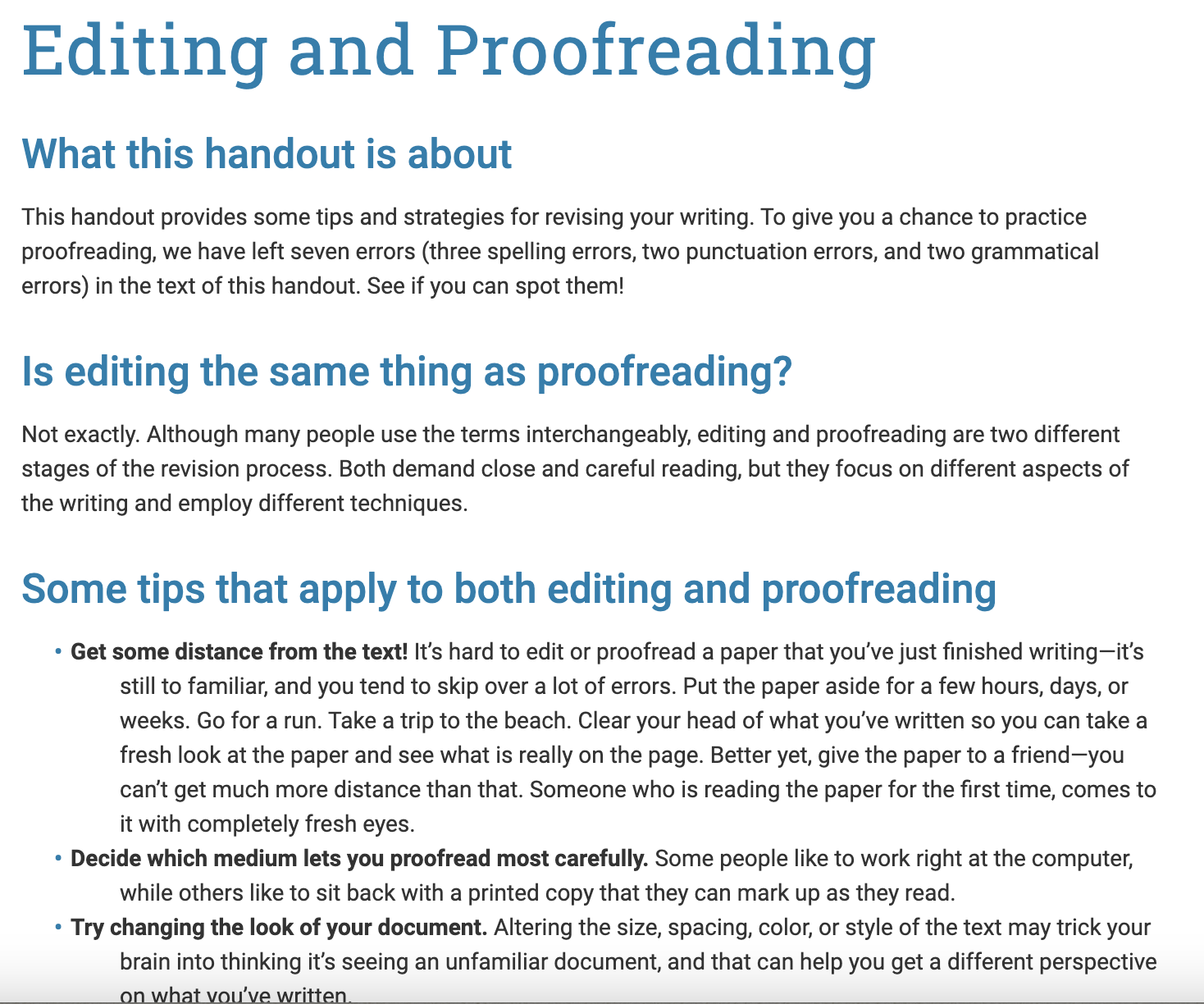 Editing and Proofreading Website