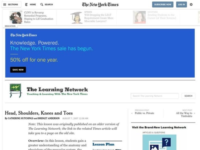 Head, Shoulders, Knees and Toes Lesson Plan