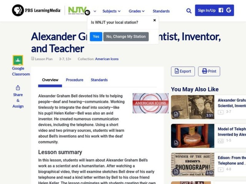 Alexander Graham Bell: Scientist, Inventor, and Teacher Lesson Plan