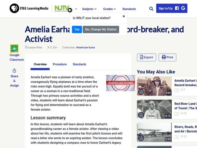 Amelia Earhart: Aviator, Record-Breaker, and Activist Lesson Plan