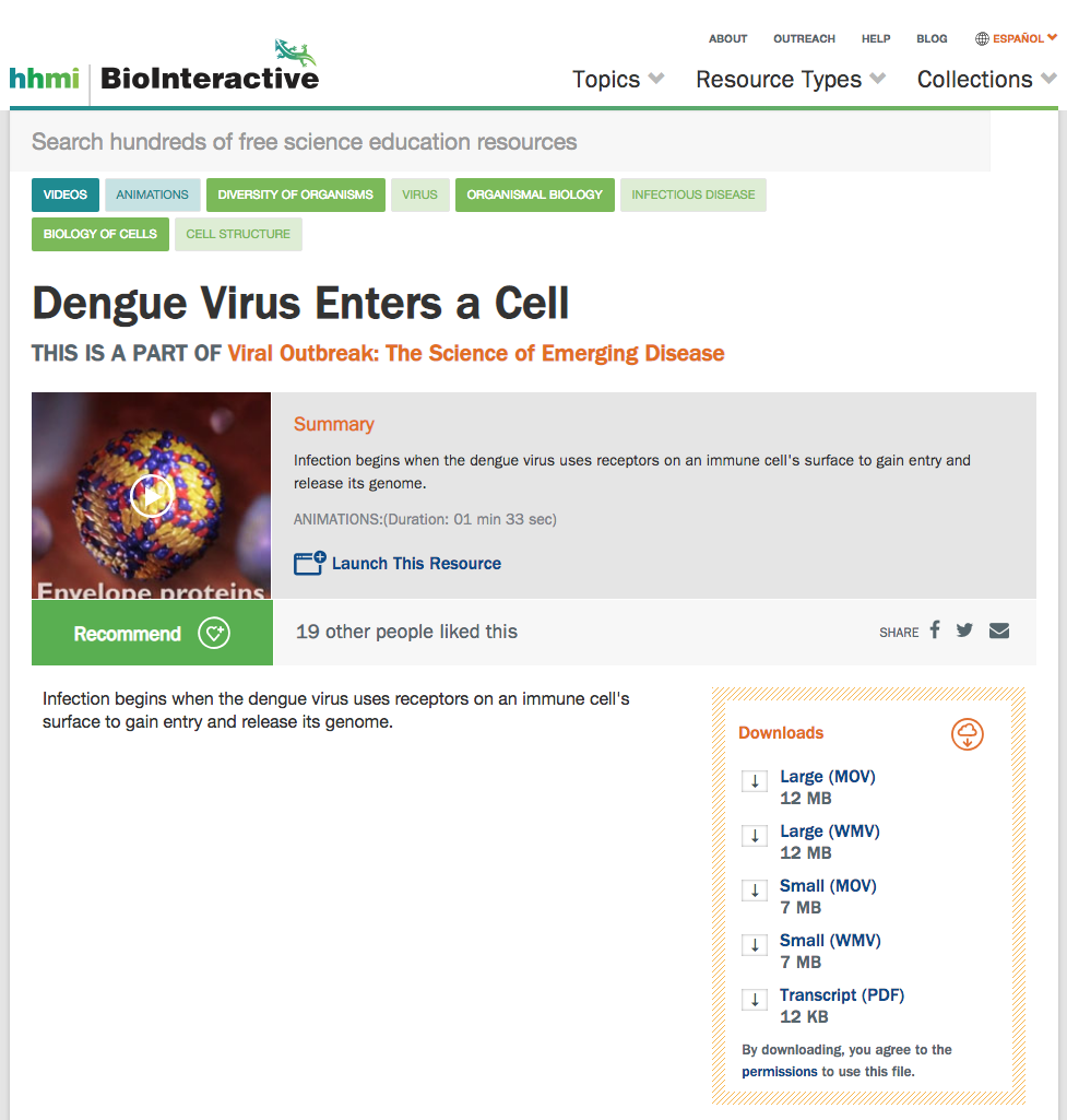 Dengue Virus Enters a Cell Instructional Video