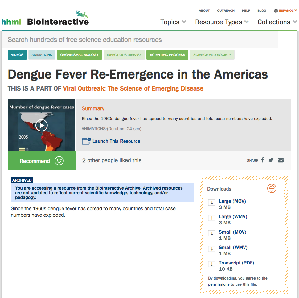 Dengue Fever Re-Emergence in the Americas Instructional Video
