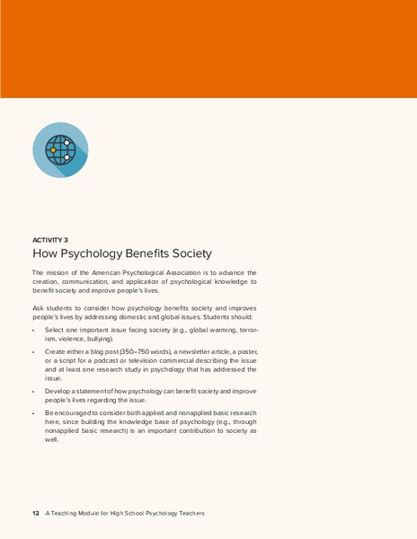 How Psychology Benefits Society Activity