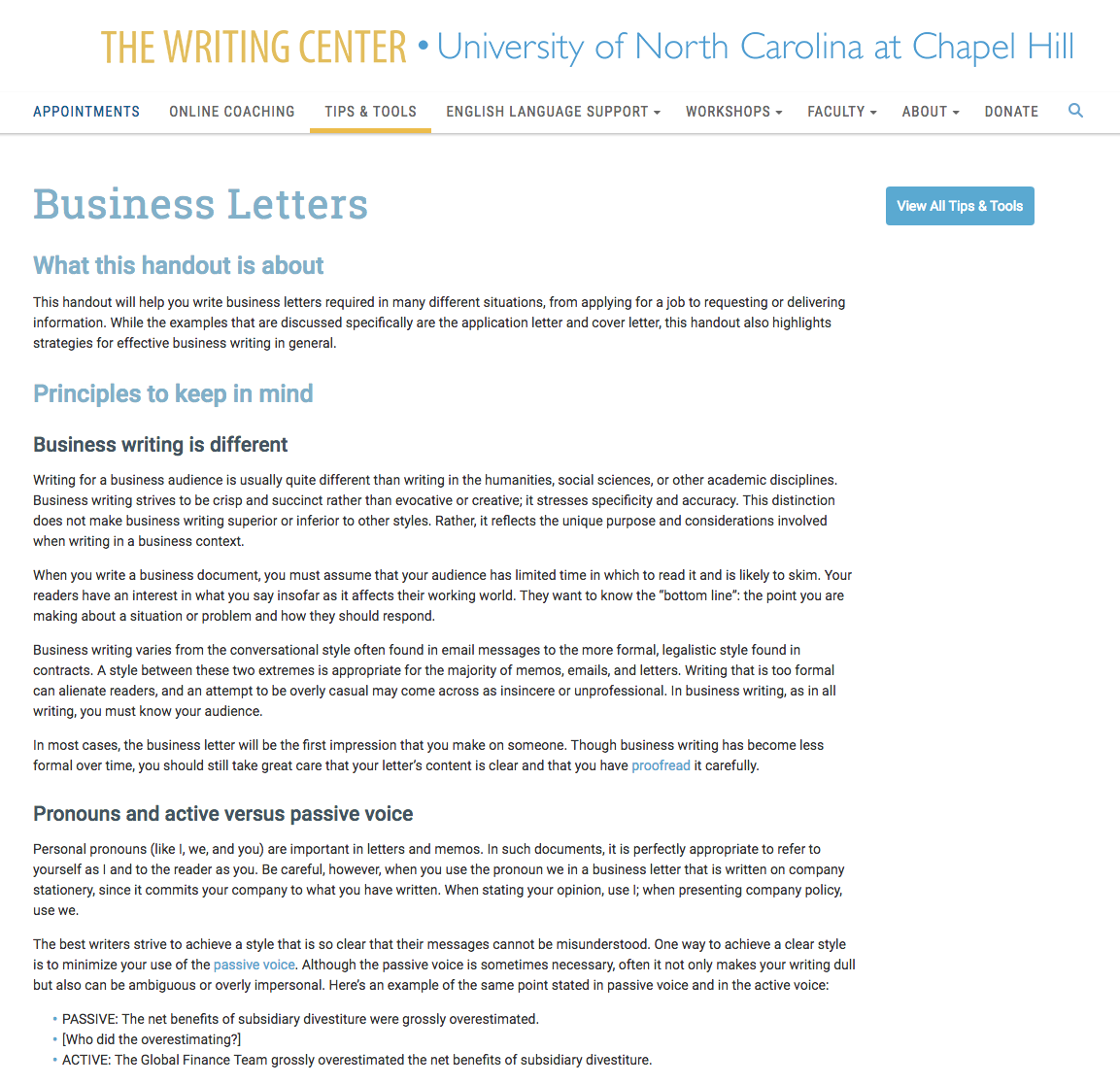 Business Letters Website