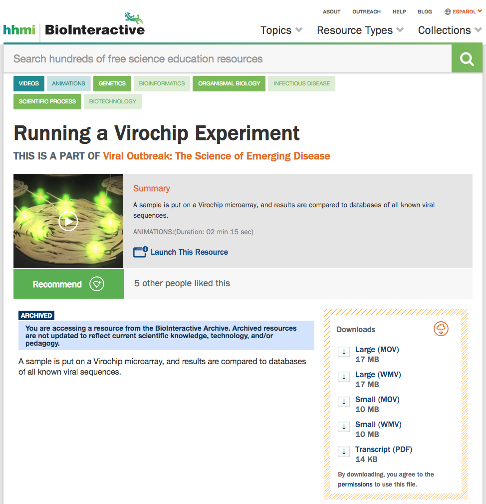 Running a Virochip Experiment Instructional Video