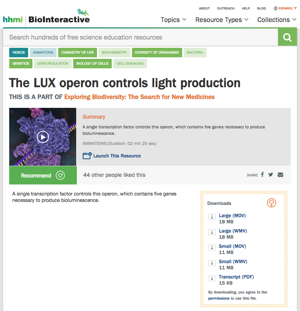 The Lux Operon Controls Light Production Instructional Video