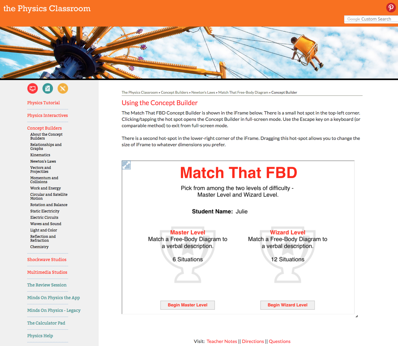 Match That Free-Body Diagram Interactive