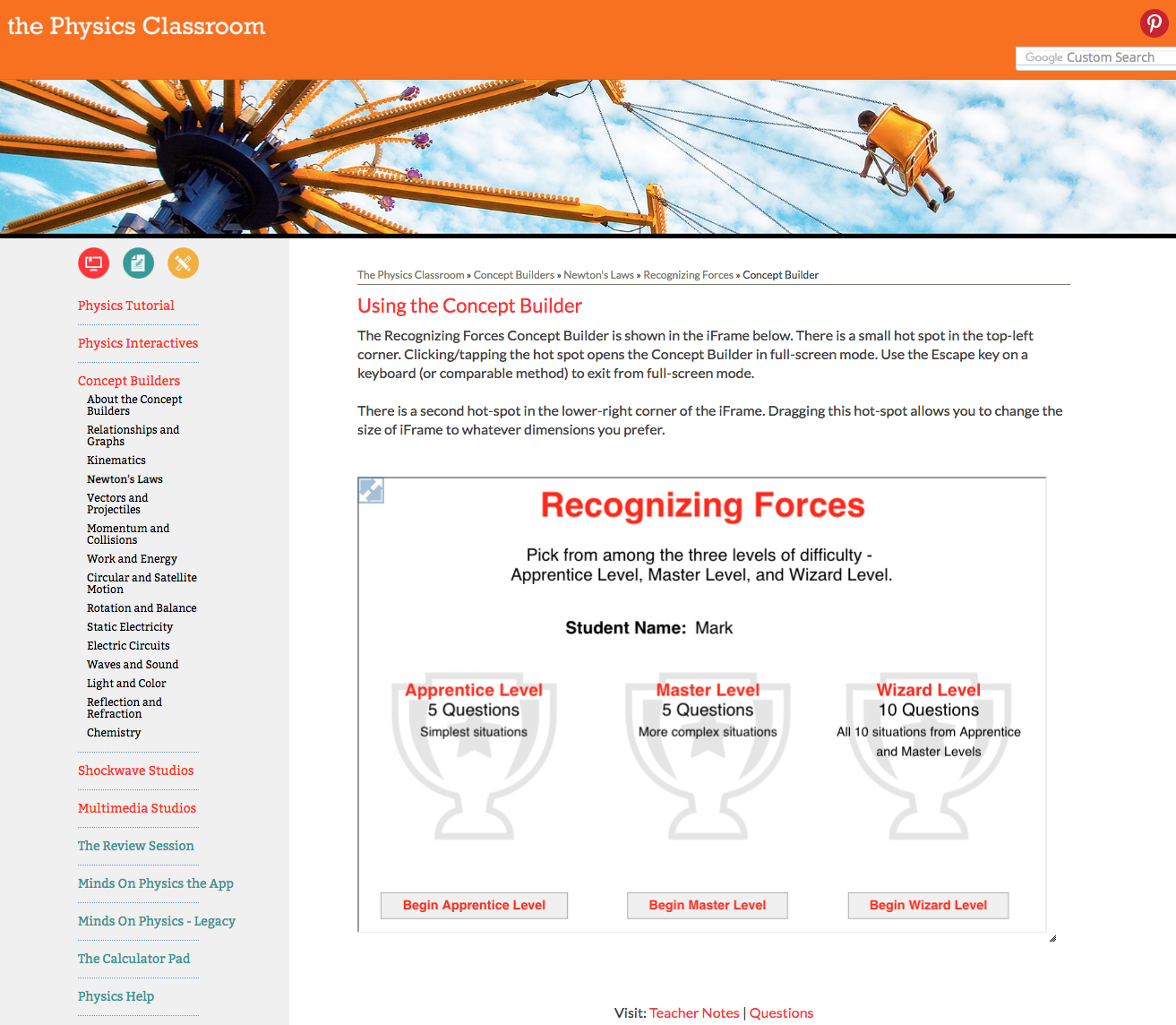 Recognizing Forces Interactive
