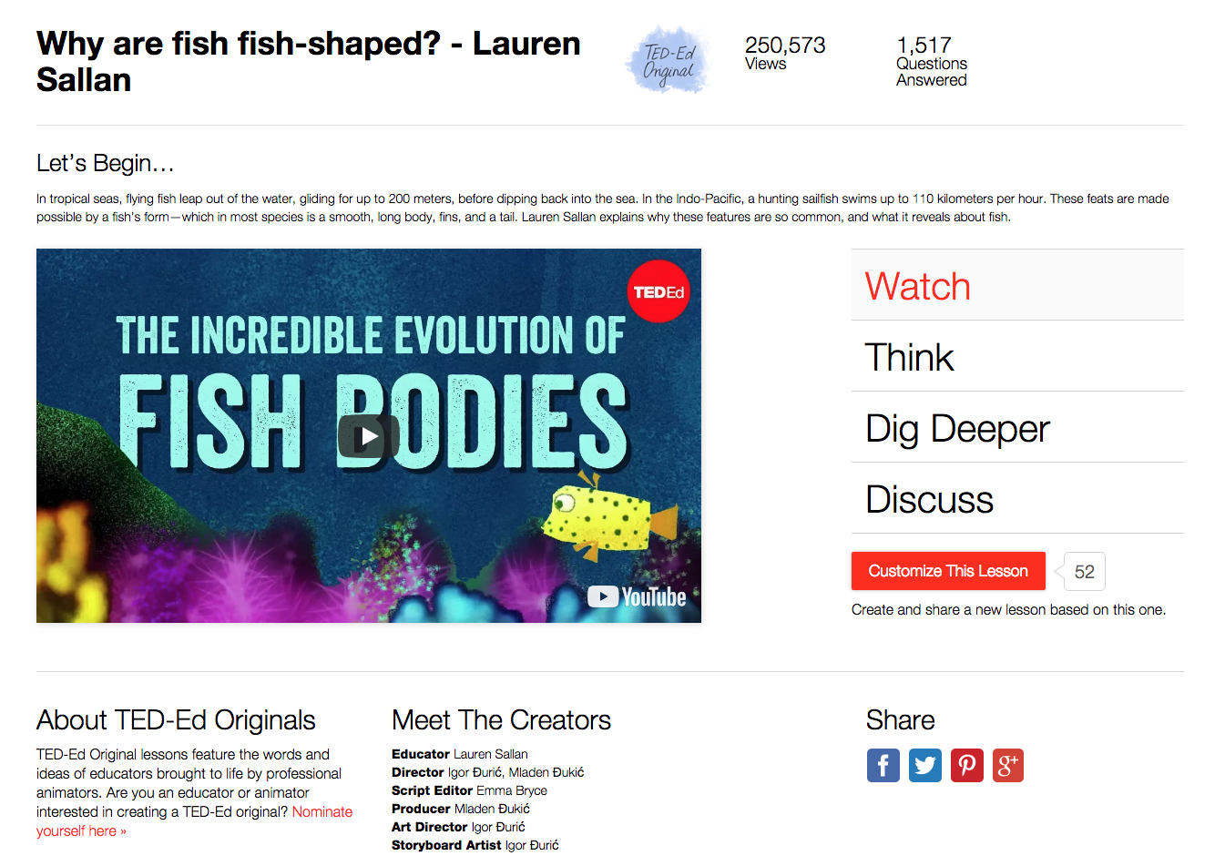 Why Are Fish Fish-Shaped? Instructional Video