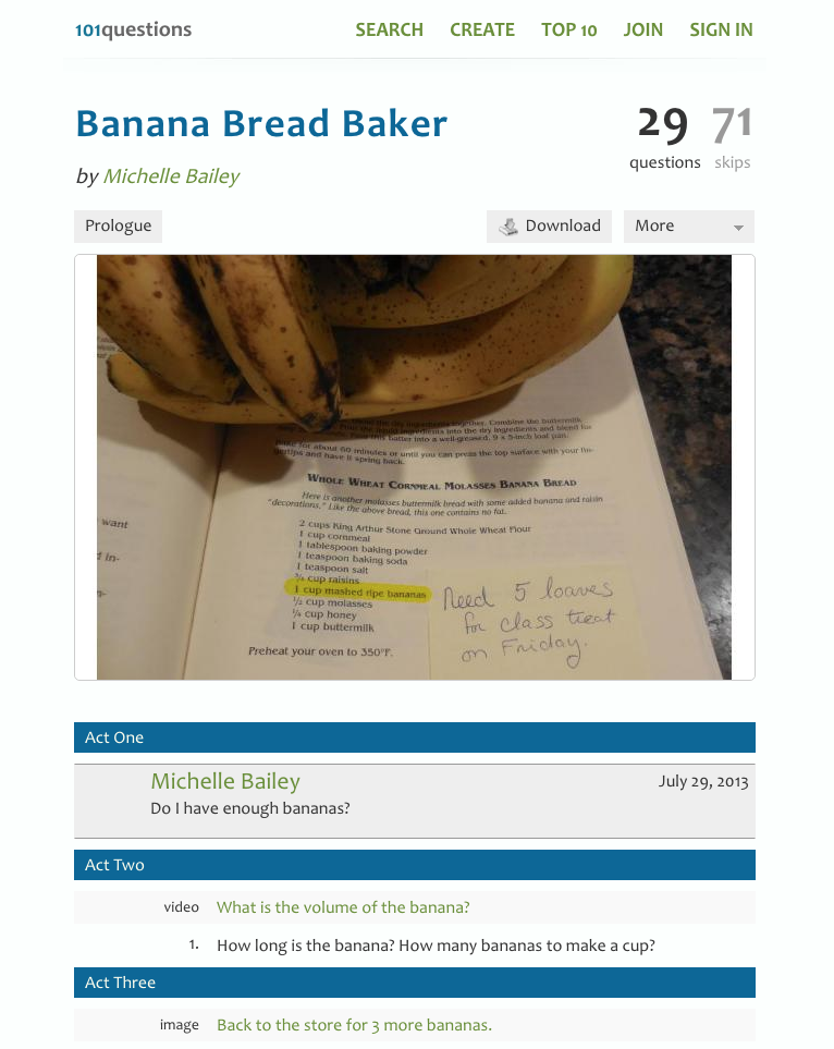 Banana Bread Baker Activity